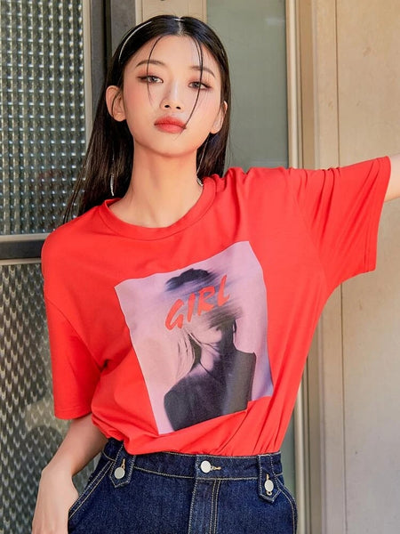 Girl Tee Red Top