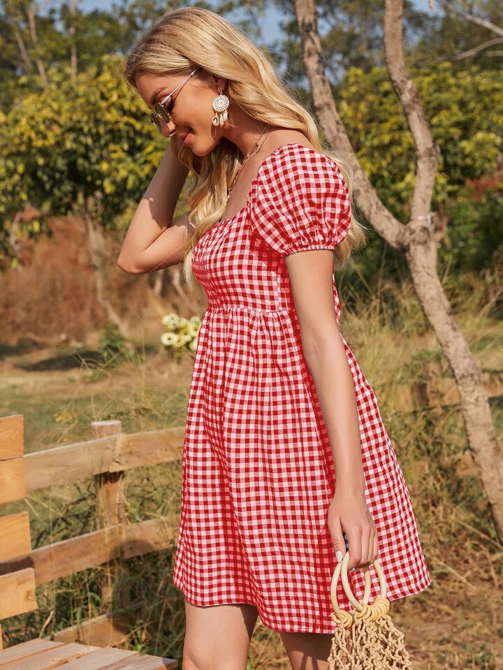 Gingham Red Dress