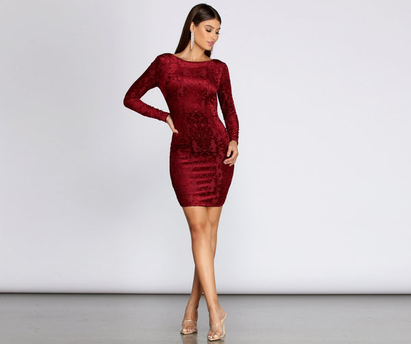Pavia Velvet Dress Burgundy Chris