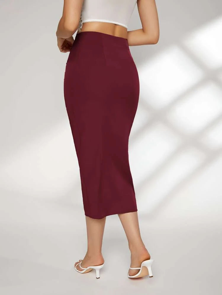 Abad Pencil Skirt Burgundy