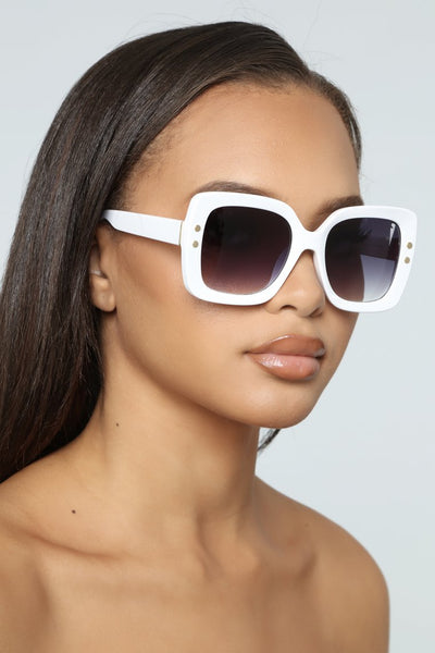 Belle White Sunglasses