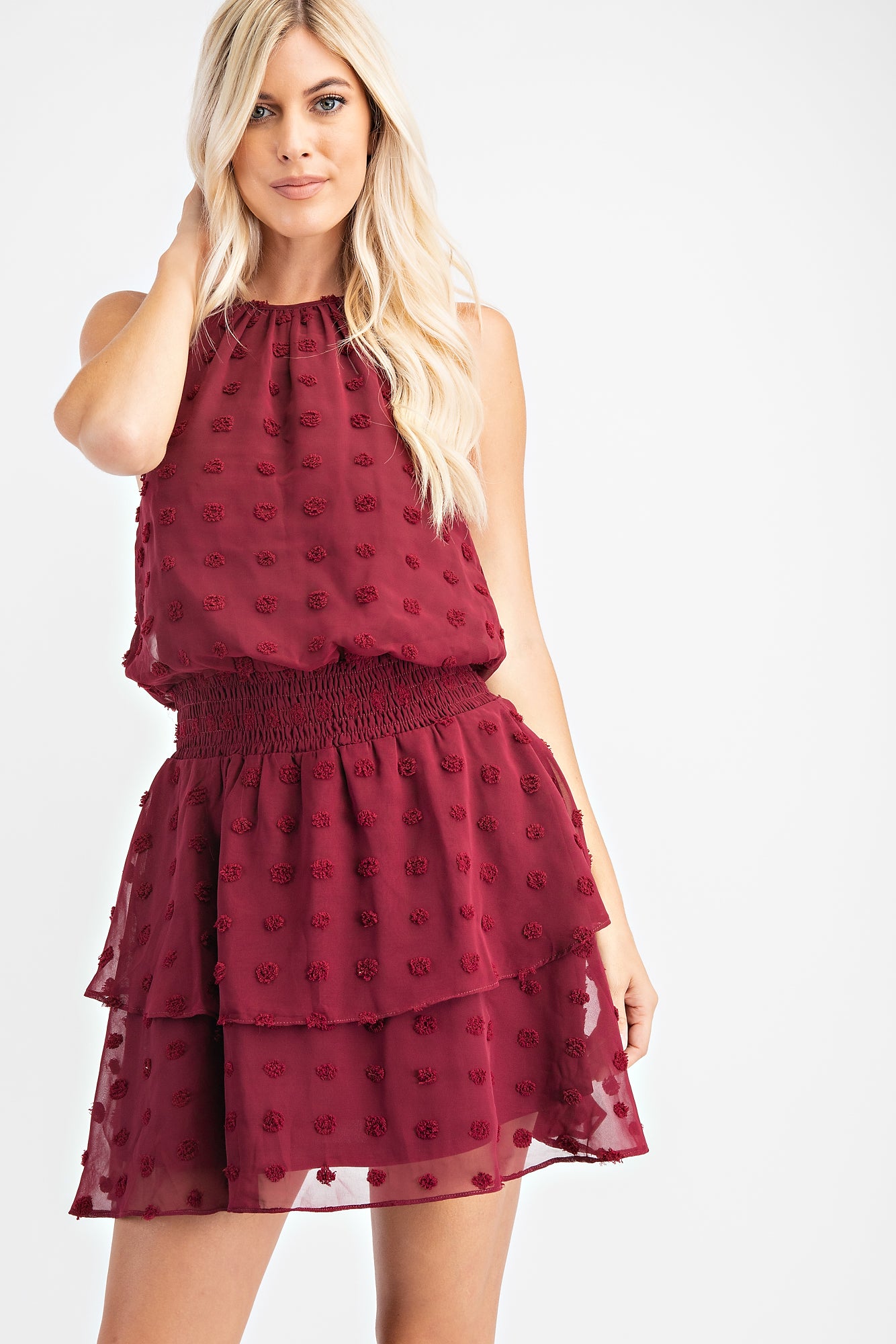 Abena Dress Burgundy
