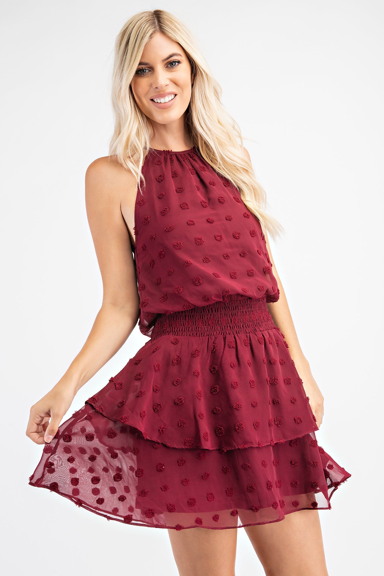 Abena Dress Burgundy