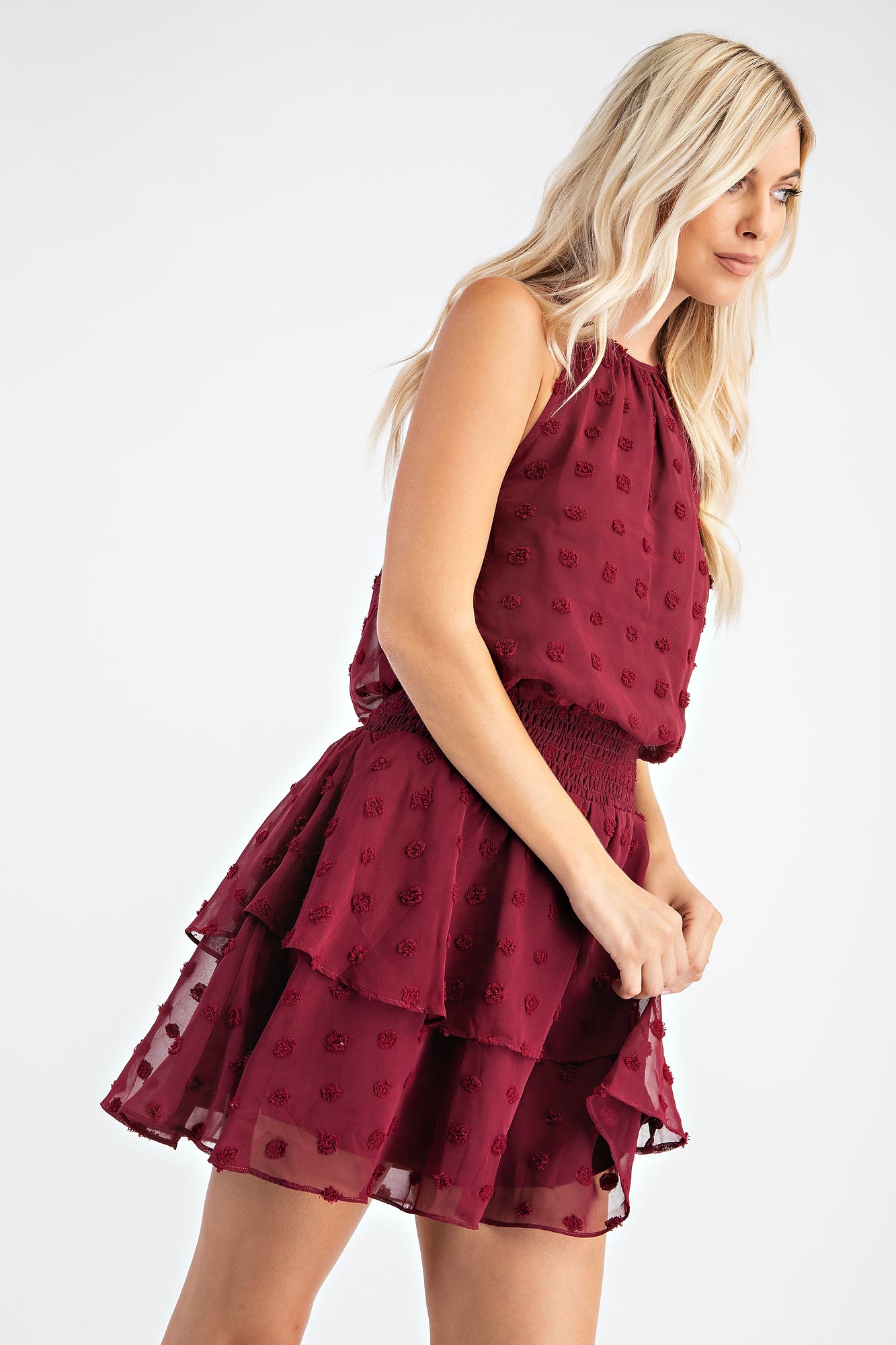 Abena Dress Burgundy