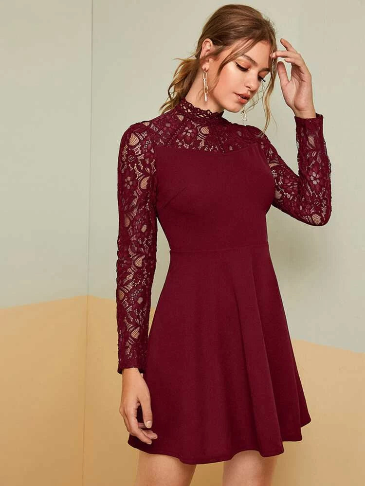 Bologna Skater Dress Burgundy SH