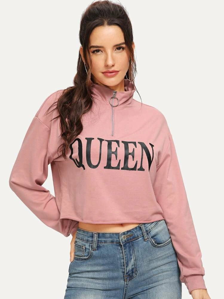 Queen Pullover Pink Top