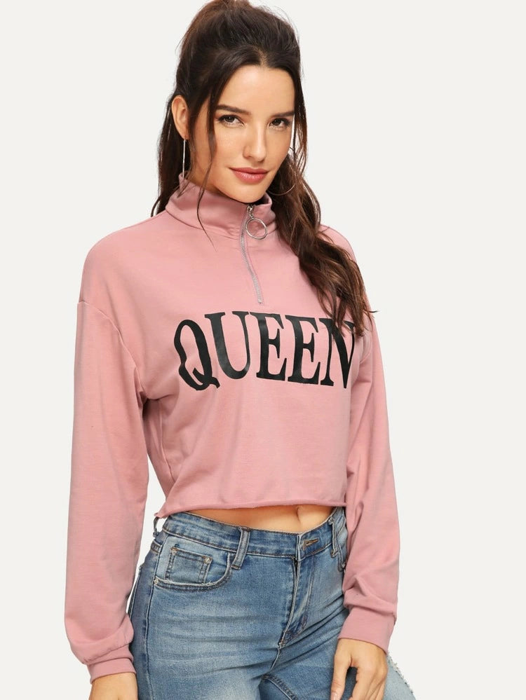 Queen Pullover Pink Top