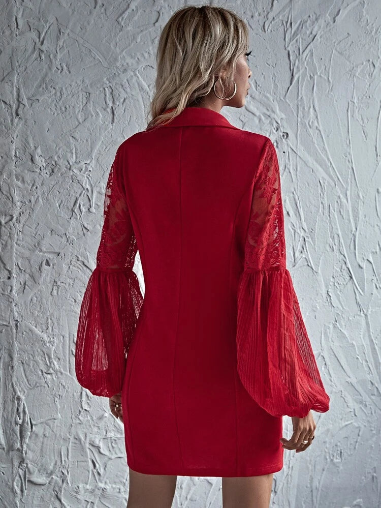 Rozallia Blazer Dress Red