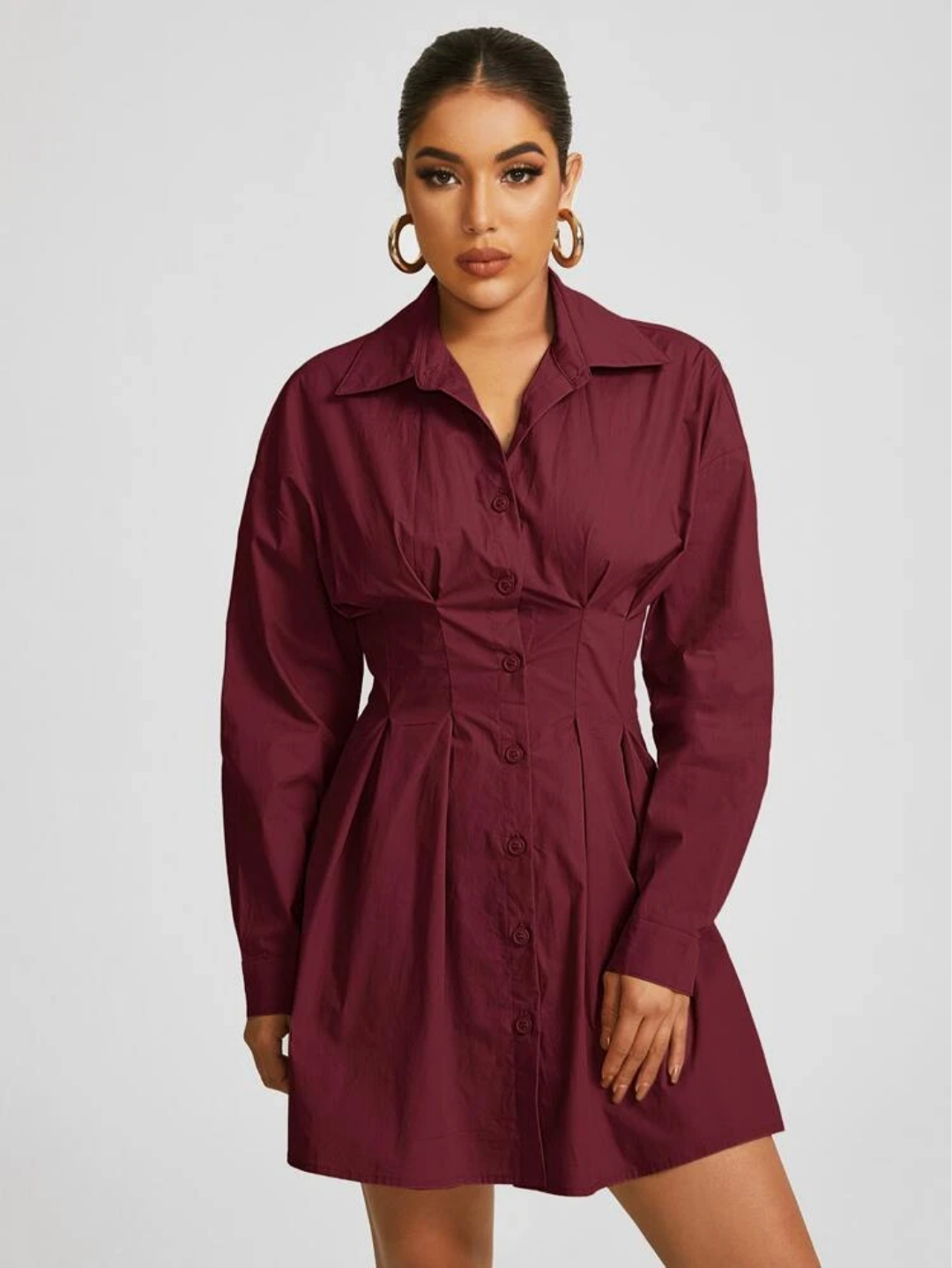 Herman Shirt Dress Burgundy