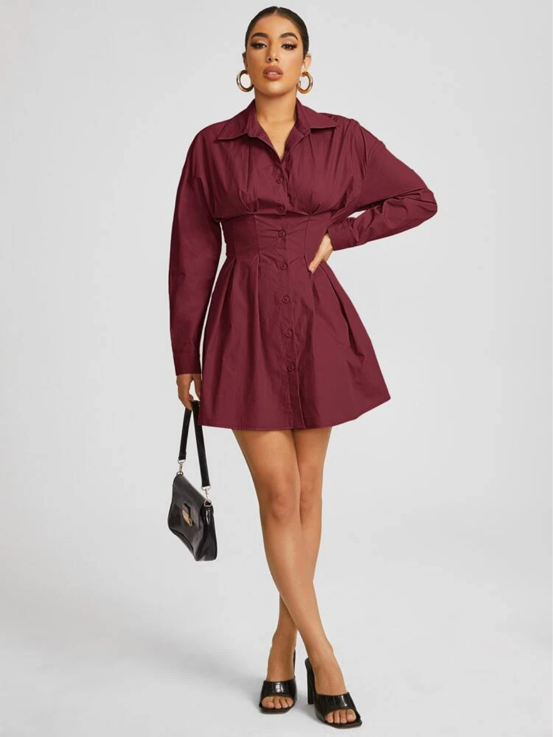 Herman Shirt Dress Burgundy