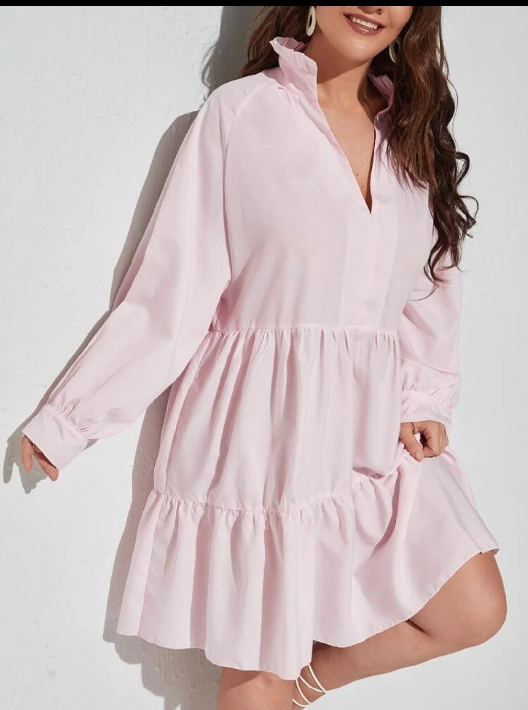 Steffy Plus Shirt Dress Pink She
