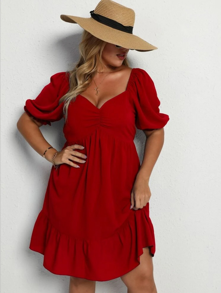 Thiago Plus Dress Burgundy She