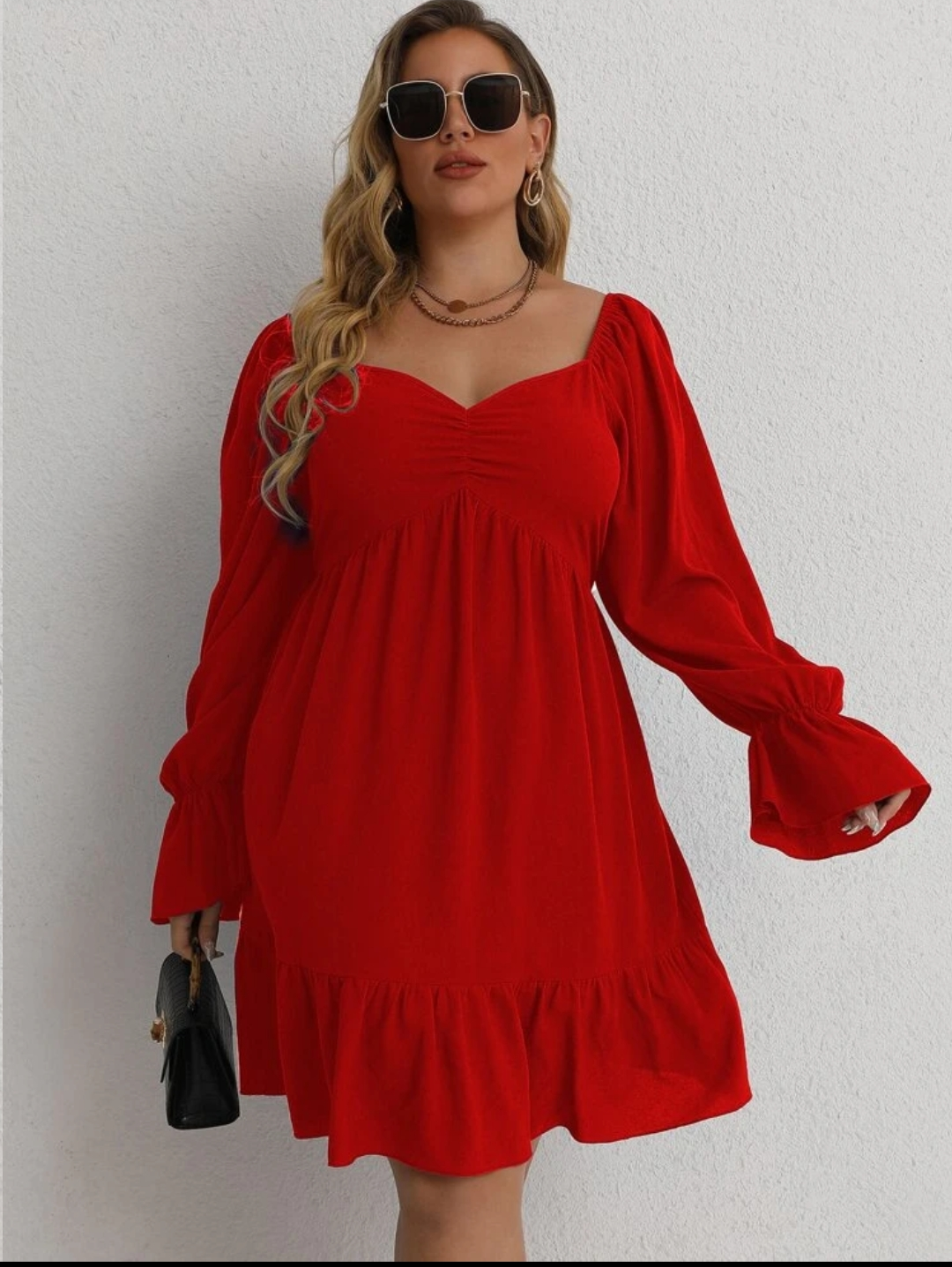 Luiz Plus Dress Red