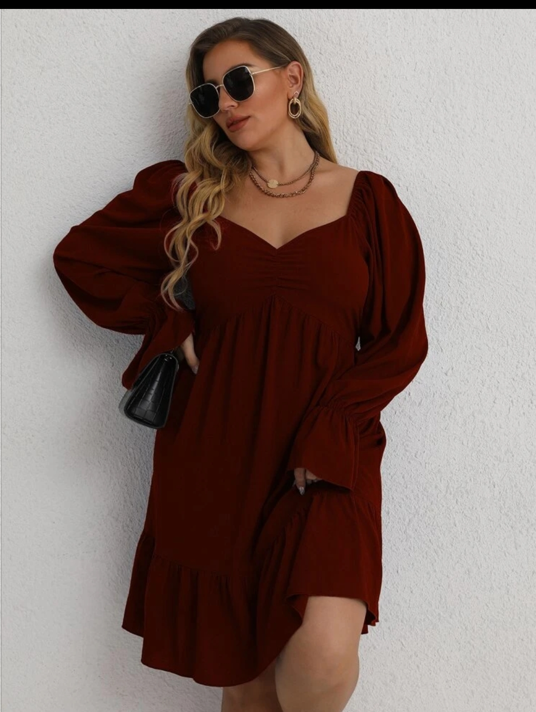 Jefferson Plus Dress Burgundy