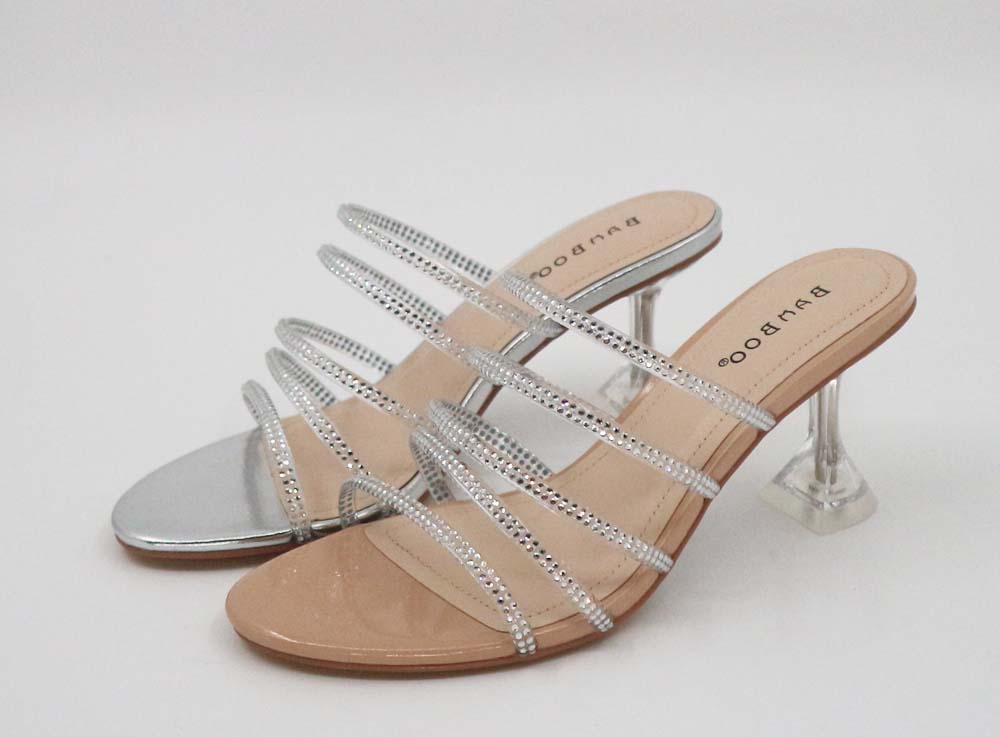 Water Rhinestones Strap Mule