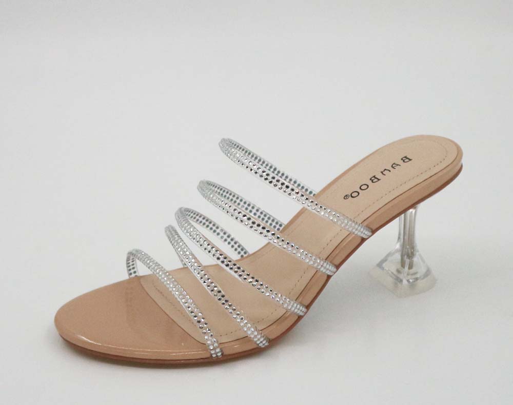 Water Rhinestones Strap Mule