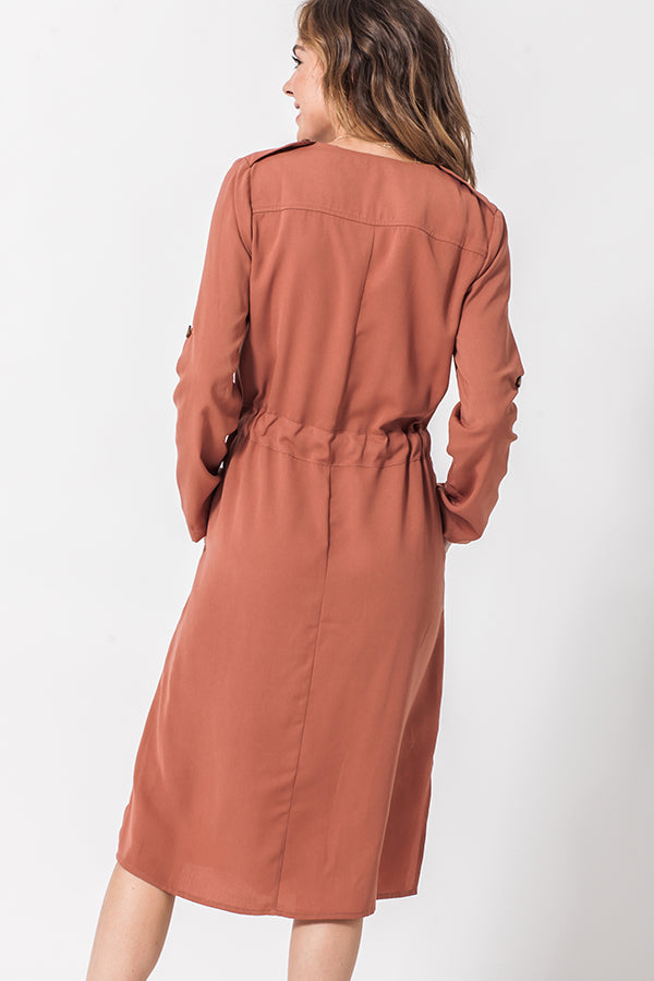 Deby Shirt Dress Dark Mauve