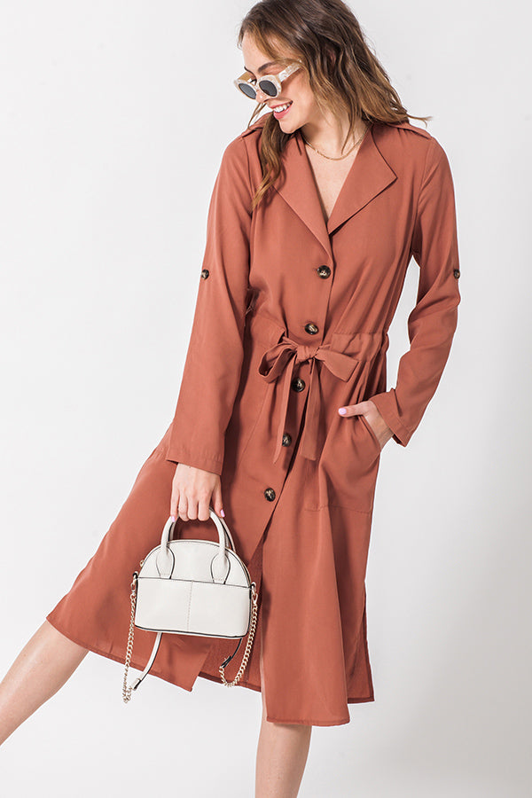 Eug Deby Shirt Dress Dark Mauve