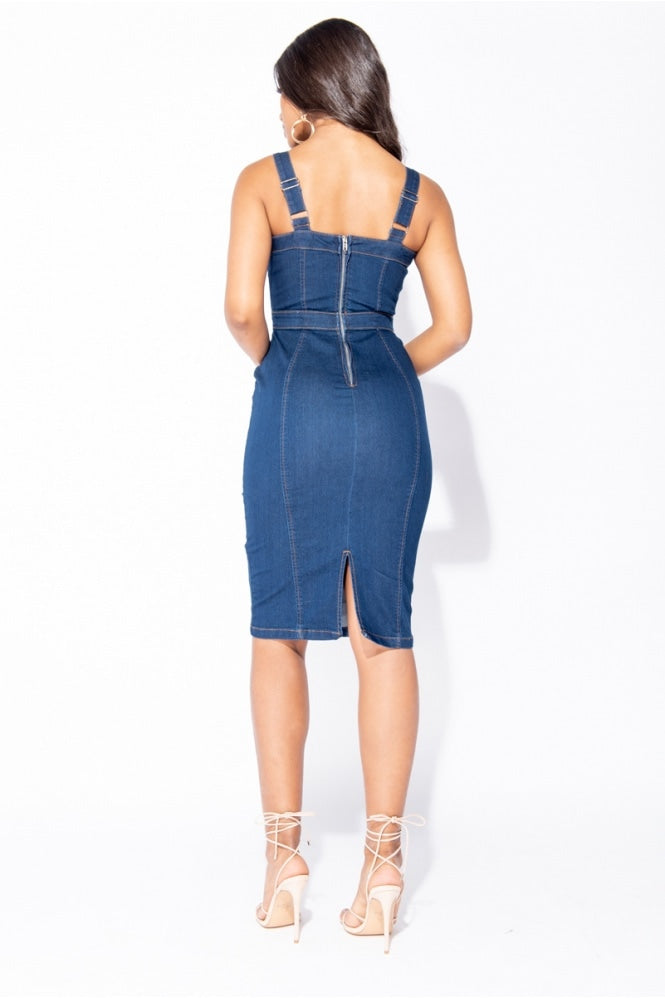 Liliana Midi Dress Indigo Paris