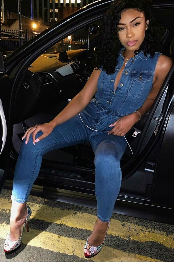Apolonia Jumpsuit Mid Blue Par